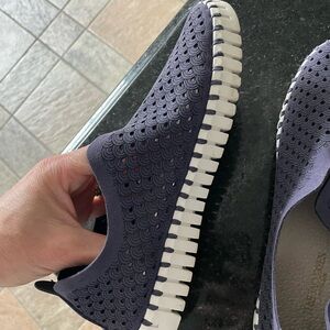 Ilse Jacobson Navy Blue Slip-On Shoes